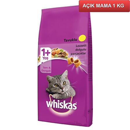 Whiskas Kuru Tavuklu Sebzeli Kedi Maması 1 Kg AÇIK