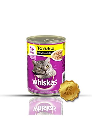 Tavuklu Konserve Kedi Maması 400 gr 12 Adet