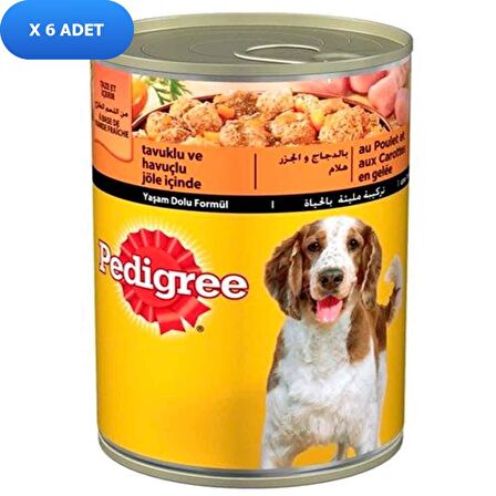 Pedigree Havuçlu-Tavuklu Büyük Irk Yetişkin Yaş Köpek Maması 6x400 gr