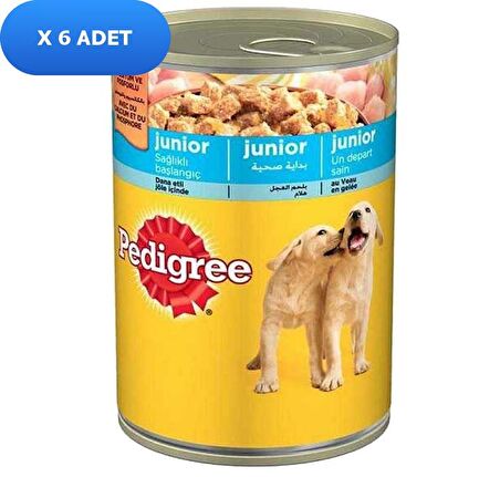 Pedigree Tavuklu Büyük Irk Yavru Yaş Köpek Maması 6x400 gr