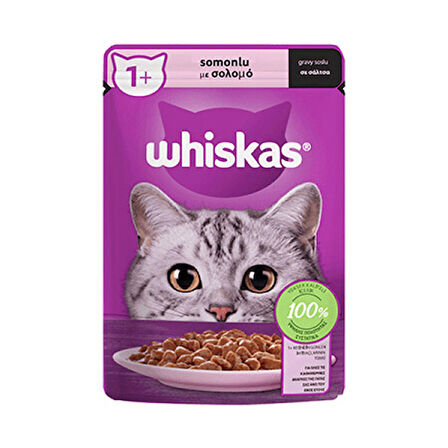 Whiskas Pouch Sos İçinde Somonlu Yetişkin Kedi Konservesi 85 Gr 