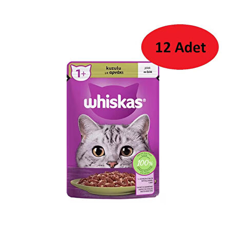 Whiskas Pouch Jöle İçinde Kuzulu Yetişkin Kedi Konservesi 85 Gr x 12 Adet