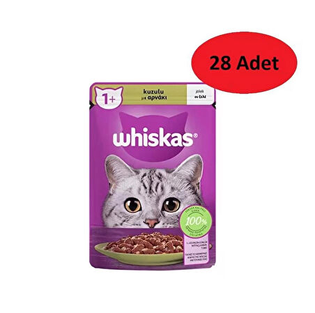 Whiskas Pouch Jöle İçinde Kuzulu Yetişkin Kedi Konservesi 85 Gr x 28 Adet