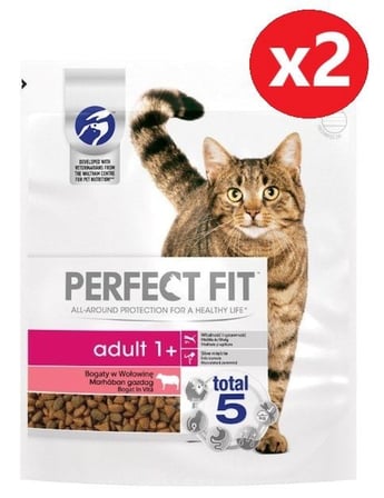 Perfect Fıt Yetişkin Sığır Etli Kuru Kedi Maması 750 Gr*2 Adet