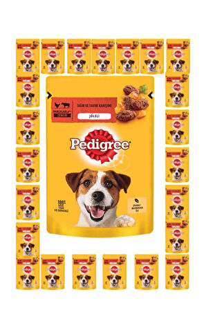 Pedigree Sığırlı Ve Kuzulu Yetişkin Köpek Yaş Maması 24 X 100 gr