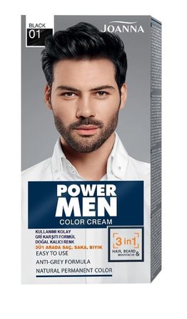 POWER MEN KREM BOYA 3Ü1 ARADA SAÇ SAKAL BIYIK 01 SİYAH – 1 ADET