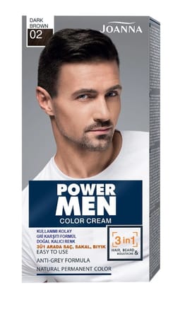 POWER MEN KREM BOYA 3Ü1 ARADA SAÇ SAKAL BIYIK 02 KOYU KAHVERENGİ – 1 ADET
