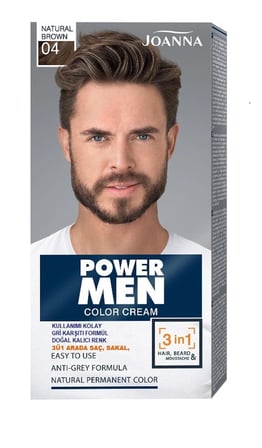 POWER MEN KREM BOYA 3Ü1 ARADA SAÇ SAKAL BIYIK 04 DOĞAL KAHVERENGİ – 1 ADET