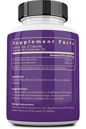 Ancestral Supplements Grass Fed Beef Brain 500 Mg 180 Kapsül