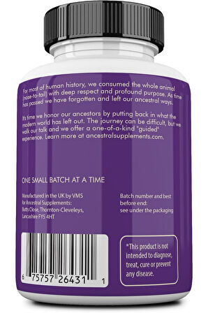 Ancestral Supplements Grass Fed Beef Brain 500 Mg 180 Kapsül