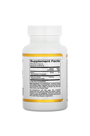 California Gold Nutrition, Mastic Gum, 500 mg, 60 Veggie Kapsül