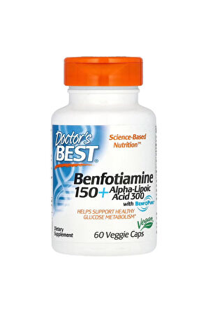 Doctor's Best Benfotiamine 150 Plus 300 Alfolipolic Acid With Benfopure 60 Veggie Kapsül