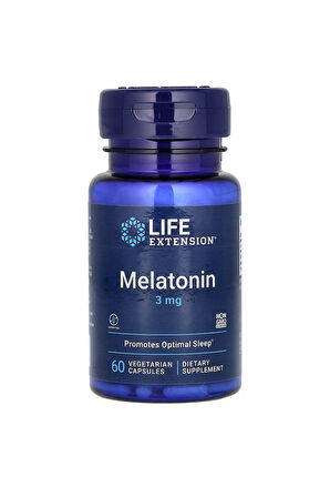 Life Extension, Melatonin, 3 Mg, 60 Vegetarian Kapsül