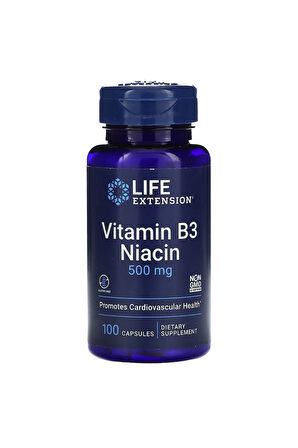 Life Extension, Vitamin B3 Niacin, 500 Mg, 100 Kapsül