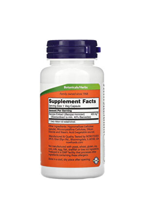 Now Foods Bacopa Extract 450 Mg 90 Kapsül