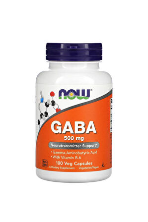 Now Foods Gaba With Vitamin B-6 500 Mg 100 Veg Kapsül