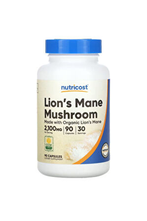 Nutricost Lions Mane Capsules (MWO) (700 MG) 90 Kapsül