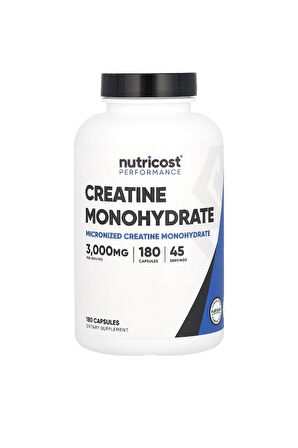 Nutricost Creatine Monohydrate 3000 Mg 180 Kapsül