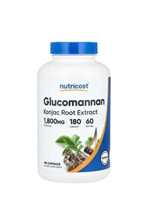 Nutricost Glucomannan 600 Mg 180 Kapsül