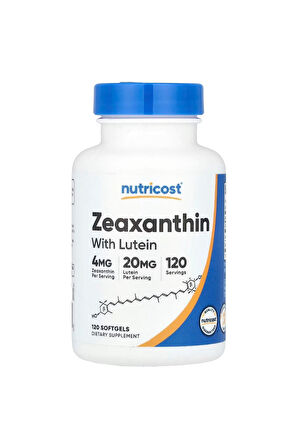 Nutricost Zeaxanthin With Lutein 120 Softgels