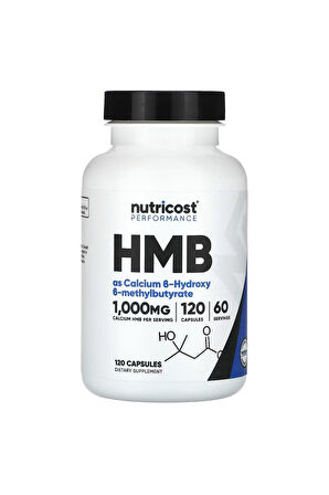 Nutricost, HMB, B-Hydroxy-B-methylbutyrate, 1000 Mg, 120 Kapsül