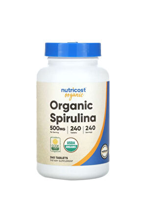 Nutricost Spirulina Organic 500 Mg 240 Kapsül