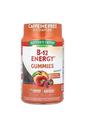 Nature's Truth, B-12 Energy Gummies, Natural Peach Raspberry, 48 Vegan Gummies