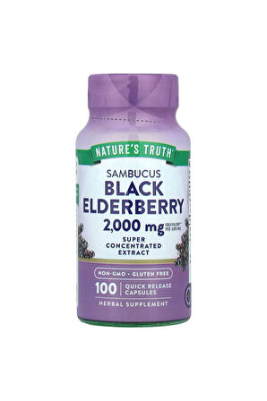 Nature's Truth, Sambucus Black Elderberry, 2,000 mg, 100 Quick Release Capsules (1,000 mg Per Capsu