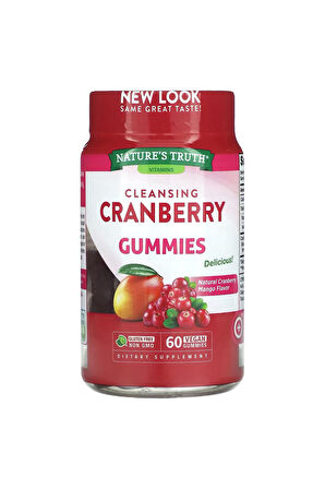 Nature's Truth, Cleansing Cranberry Gummies, Natural Cranberry Mango, 60 Vegan Gummies