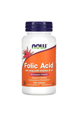 NOW Foods, Folic Acid, 800 mcg, 250 Tablet