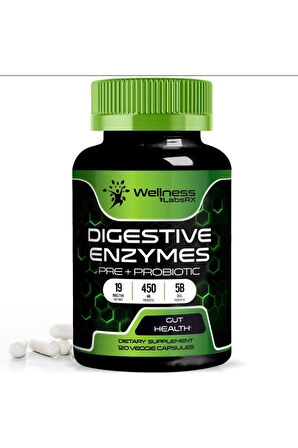 Digestive Enzymes with Probiotics and Prebiotics - 450mg - 5 Billion CFUs 120 Tablet