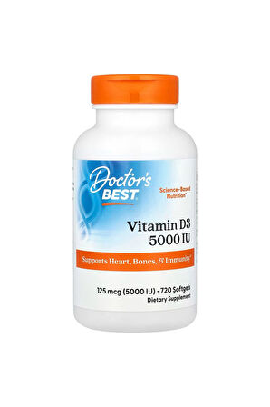 Vitamin D3, 125 mcg (5,000 IU), 720 Softgels