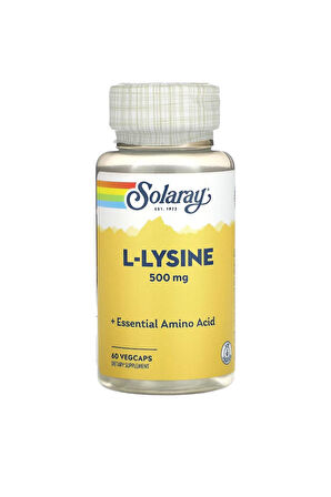 Solaray, L-Lysine, 500 Mg, 60 Veg Kapsül