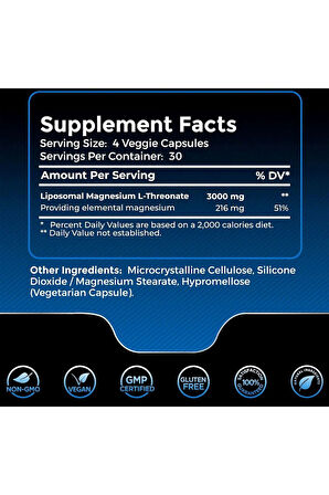 WELLNESS LABSRX Magnesium l-Threonate 3000mg 120 Kapsül