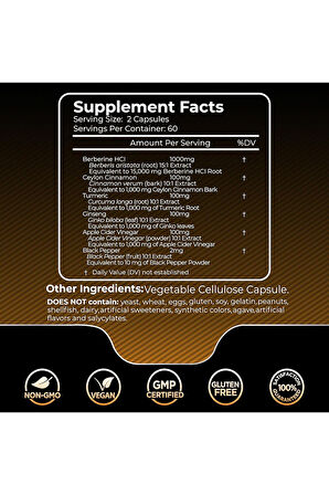 Wellnees LabsRX  Berberine 15,000 Mg - with Ceylon Cinnamon 120 Veggie Kapsül