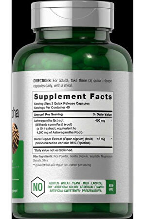 Horbaach Ashwagandha Supplement | Max Strength | 120 Kapsül