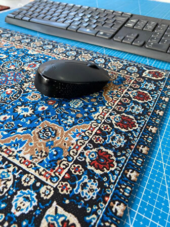 Rakkun Shop - Mavi Renkli Halı Desenli Mouse Pad (28x40 cm)