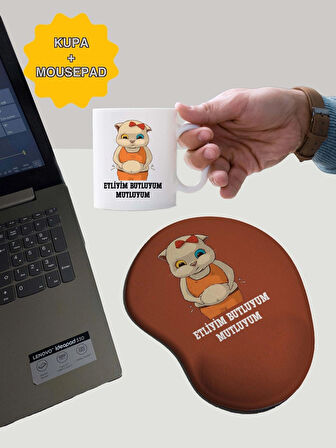 Rakkun Shop - Etliyim Butluyum Mutluyum Bilek Destekli Mouse Pad + Kupa Bardak Mug