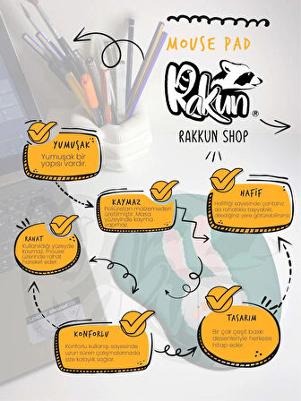 Rakkun Shop - İzmir Saat Kulesi Baskılı Bilek Destekli Mouse Pad 