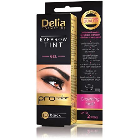 Delıa Eyebrow Tınt Gel Kaş Boyası 1.0 Black - Siyah