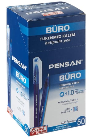20 Adet Pensan 2270 Büro 1.0 mm Mavi Tükenmez Kalem BallPoint