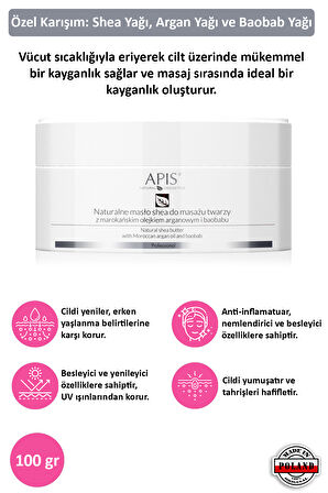 Shea Yağı - Fas Argan Yağı ve Bambu Özlü - Çok Kuru Ciltler İçin - 100gr