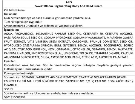 El ve Vücut Kremi - Sweet Bloom - 300 Ml