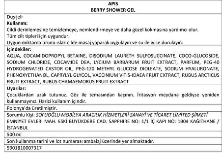 Duş Jeli - Yaban Mersini Kokulu - 7 FRUIT SHOT - 500 Ml