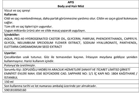 Vücut Ve Saç Besleyici Sprey - MYSTIC OUD - 150 Ml