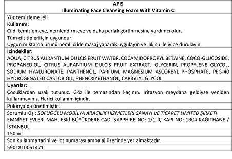 Yüz Temizleme Köpüğü RE-VIT C Vitamini İçeren Aydınlatıcı  - 150 Ml