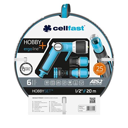 Cellfast Hobby Bahçe Sulama Hortumu Seti 1/2" 20 m