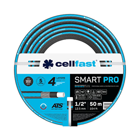 Cellfast Smart Pro Ats 4 Katmanlı Bahçe Sulama Hortumu 1/2" 50 m