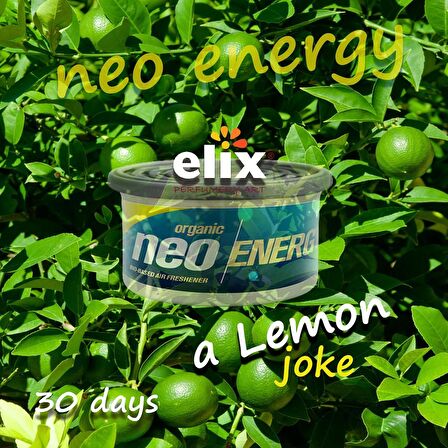 ELIX Neo Energy Metal Kutuda Ahşap Granüllere Emdirilmiş Özel Aromalı Koku - Limon