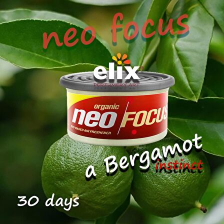 ELIX Neo Focus Metal Kutuda Ahşap Granüllere Emdirilmiş Özel Aromalı Koku - Bergamot